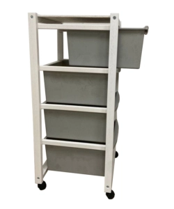 CARRELLO "MILLENIUM" BIANCO E TORTORA IN LEGNO E PLASTICA, 36,5X37,5X82 CM